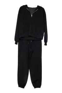 Black Scuba Pants Set Athletic Apparel
