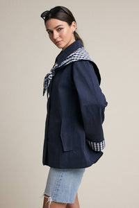 Gingham Scarf Detail Jacket - RJ1148