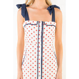 Polkadot Dress With Shoulder Strap Tie