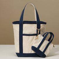 Everywhere-Carry Canvas Tote Bag with Charm Holder