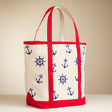 Nautical Print Everywhere Canvas Tote