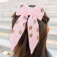 Football Pearl Bow Clip - Hair Bows - Game Day