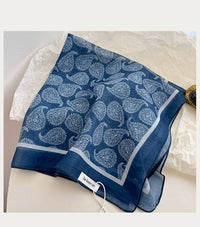Pastoral Indigo Floral Bandana Square scarf