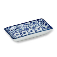 Blue/White Small Rectangle Dish-6Asst-3.5