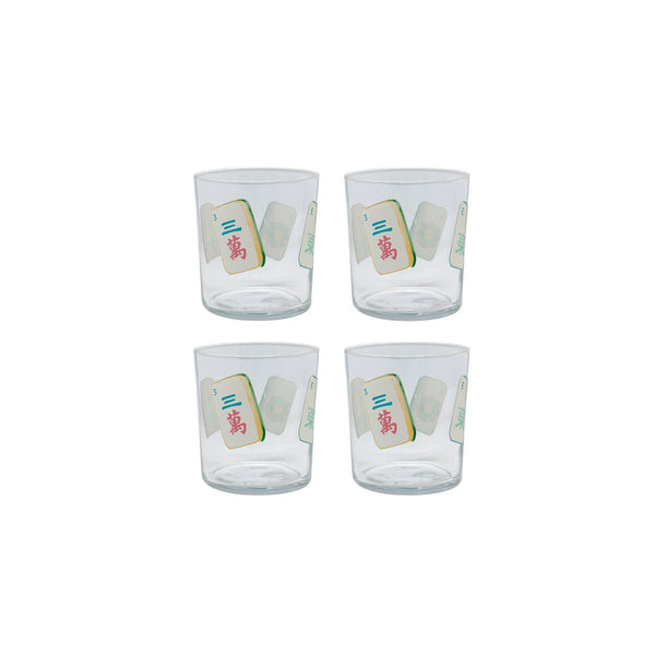Mahjong Tiles Suite of 4 Double Old Fashioned Glasses