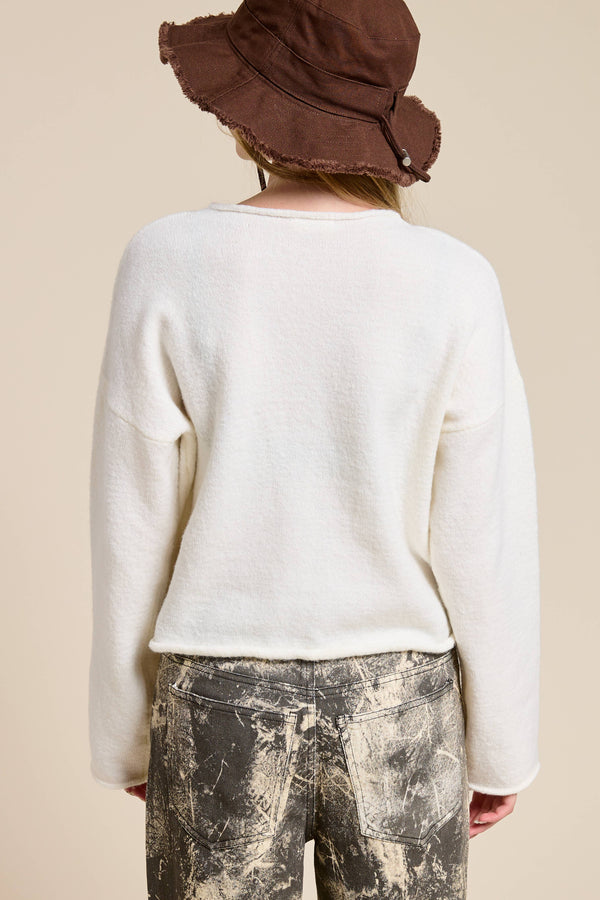 Essential Pullover Sweater Top White