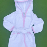 Pink Trim Towel Hoodie Robe