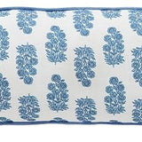 Blue Block Print Long Pillow