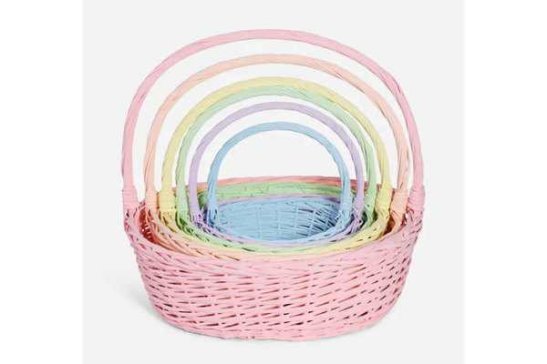 Pastel Willow Weaving Basket