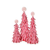 Peppermind Striped Ribbon Tree Set