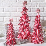 Peppermind Striped Ribbon Tree Set