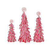 Peppermind Striped Ribbon Tree Set