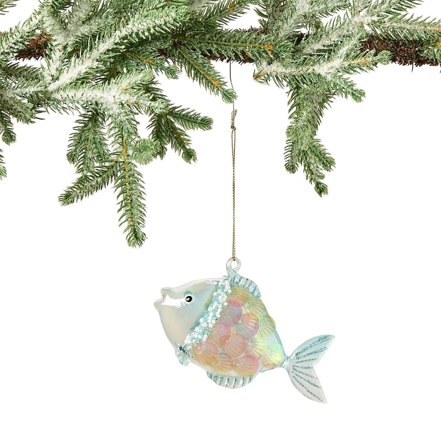 Sparkling Fish Hand-Blown Glass Ornament