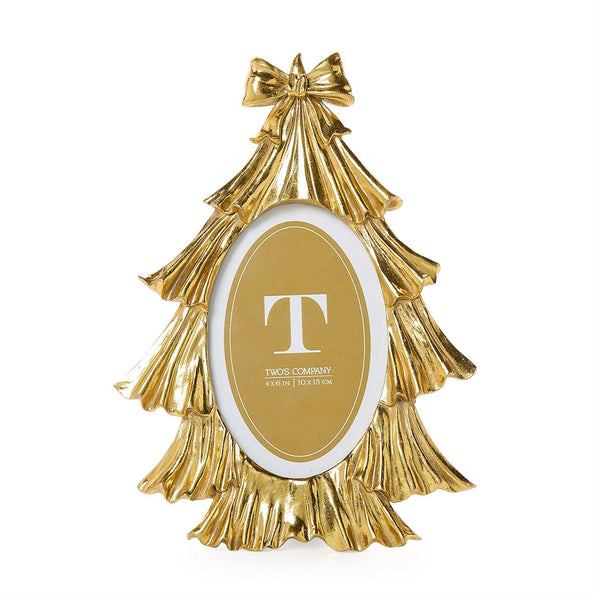 Golden Tree with Bow 4" x 6" Photo Frame