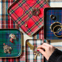 Tartan Set of 4 Decorative Metal Trays