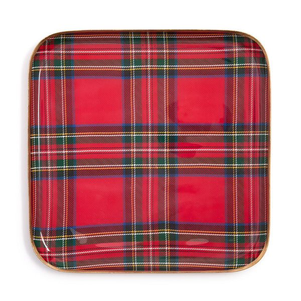 Tartan Set of 4 Decorative Metal Trays