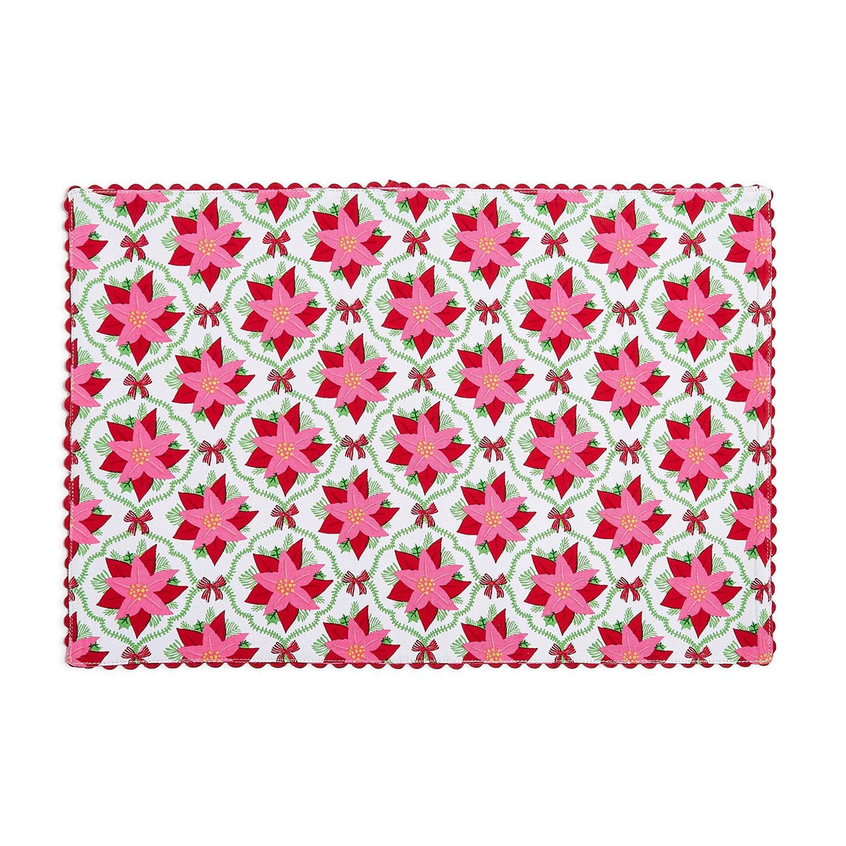 Double-Sided Poinsettia Placemat with Ric Rac Trim (set of 4)