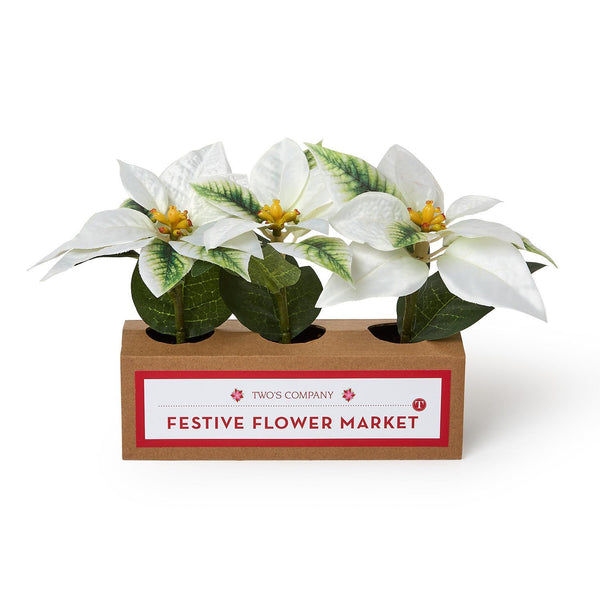 Festive Flower Market Set of 3 Faux Poinsettias (3 Colors)