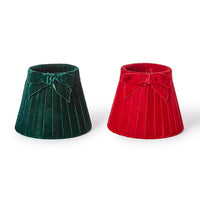 Pleated Velvet Bow Lampshade Cover