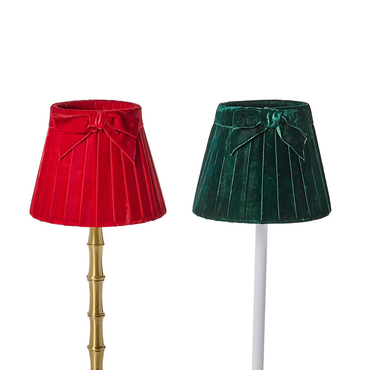 Pleated Velvet Bow Lampshade Cover