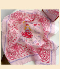Pink fairy tale Floral Bandana Square scarf