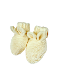 Little Bear Baby Booties - Cream