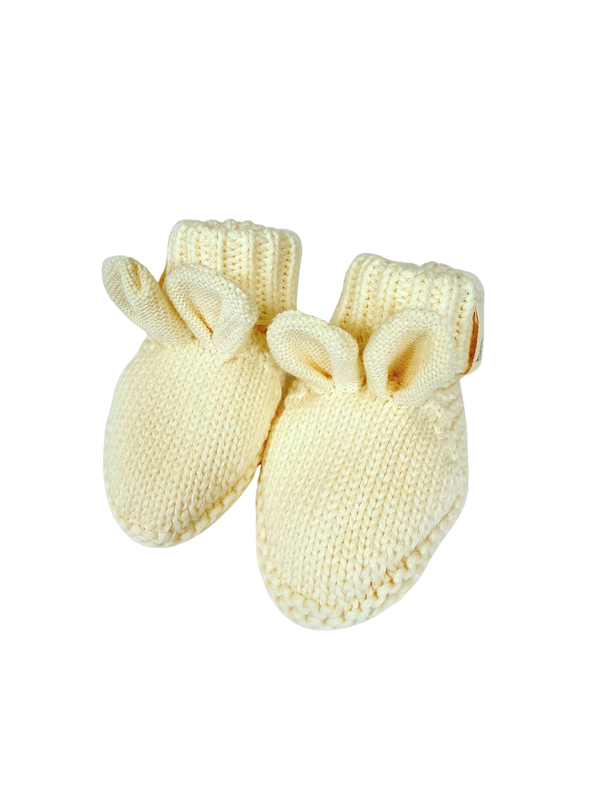 Little Bear Baby Booties - Cream