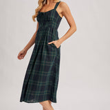 Plaid Corset Midi Dress