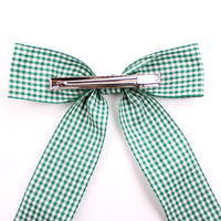 Rosewater Gingham Ribbon bow clips - 21 colors
