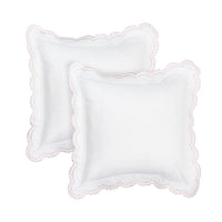 Double Scallop Embroidered Percale Euro Sham Pair