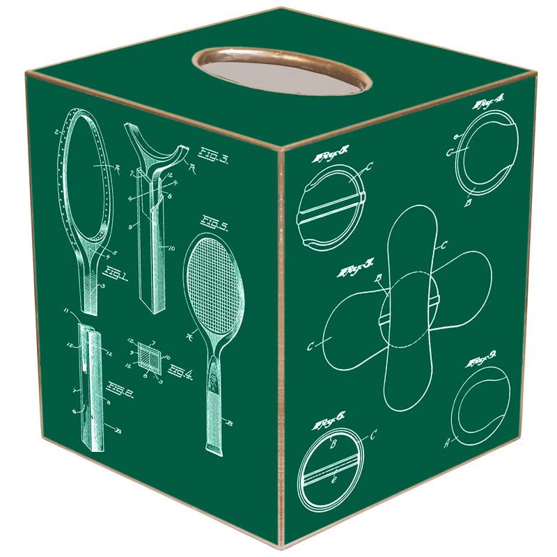 Green Tennis Racket Patents Tissue Box Cover