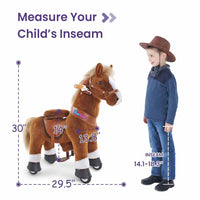 PonyCycle Ride-On Brown Horse | Plush Animal Riding Pony Toy