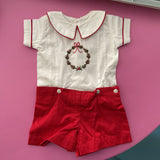 White Christmas Heirloom Boys Button On