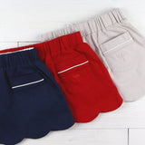 Girls Scallop Skort - Red Twill