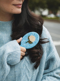 Hand-painted Hydrangea Handbag Hero Brush | Eco-Friendly