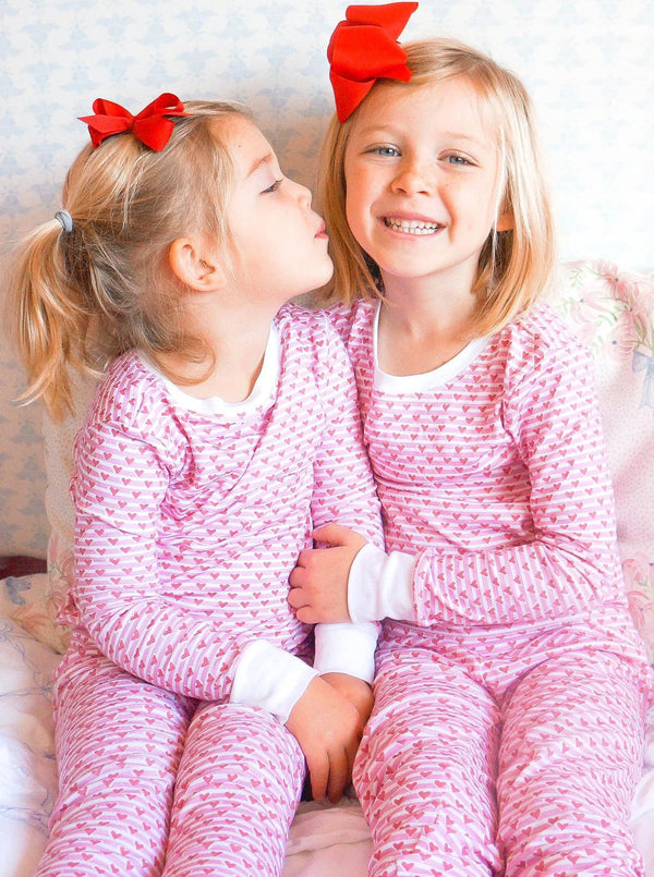 Kids Pajamas Rosie Pink Sailor Hearts Two Piece
