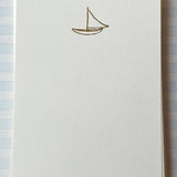 Sail Boat Foil Pressed Stationery Set of 8