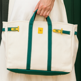 Canvas Tote Bag - Green Trim  