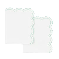 Double Scallop Embroidered Percale Euro Sham Pair