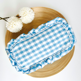 Gingham Ruffle Pouch Coquette | Cute Make-up or Pencil Bag