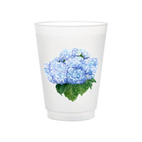 Blue Hydrangea Frosted Cups | Set of 6