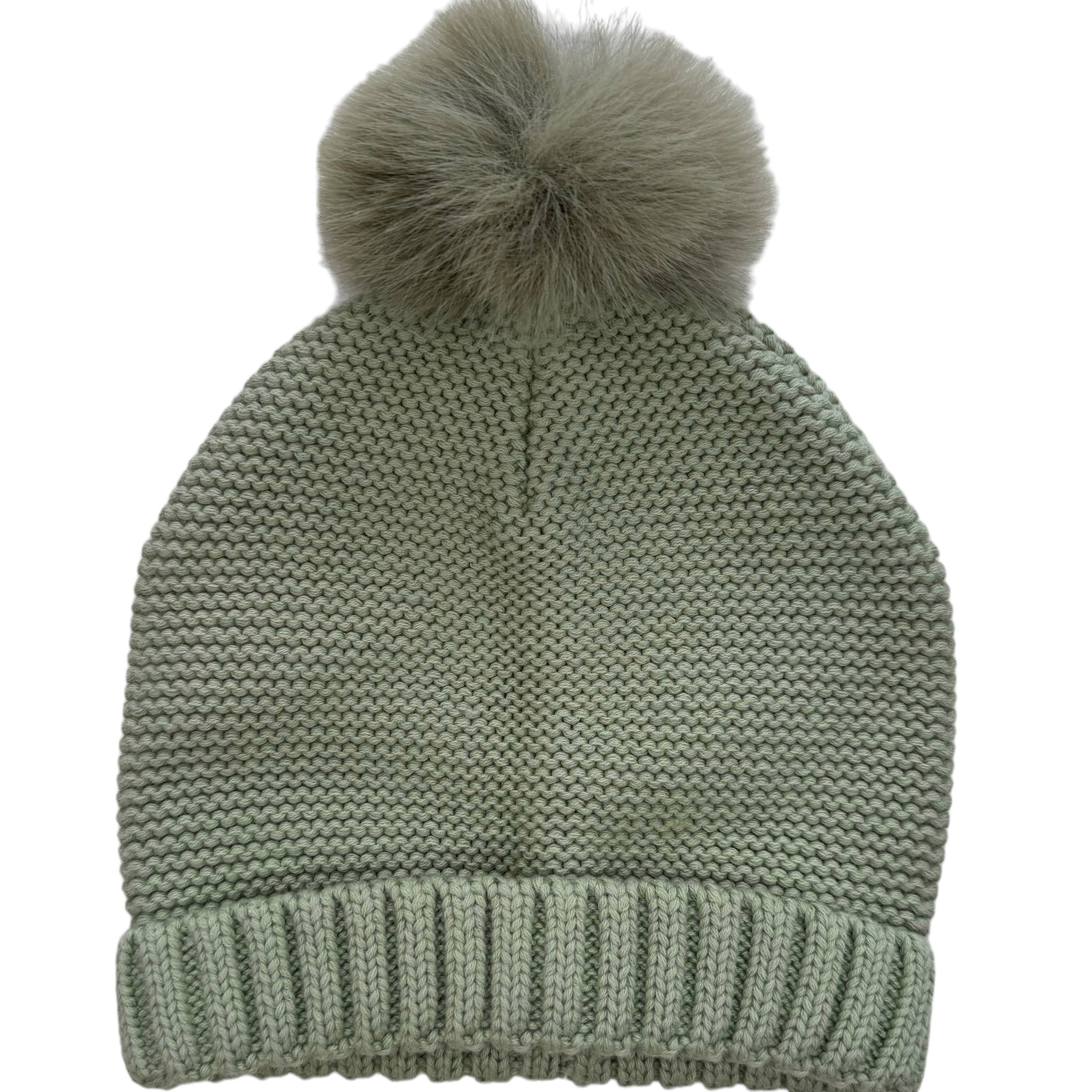 Kids' Faux Fur Pompom Knit Hat