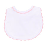 Baby Joy Bib with Pink Crochet Trim