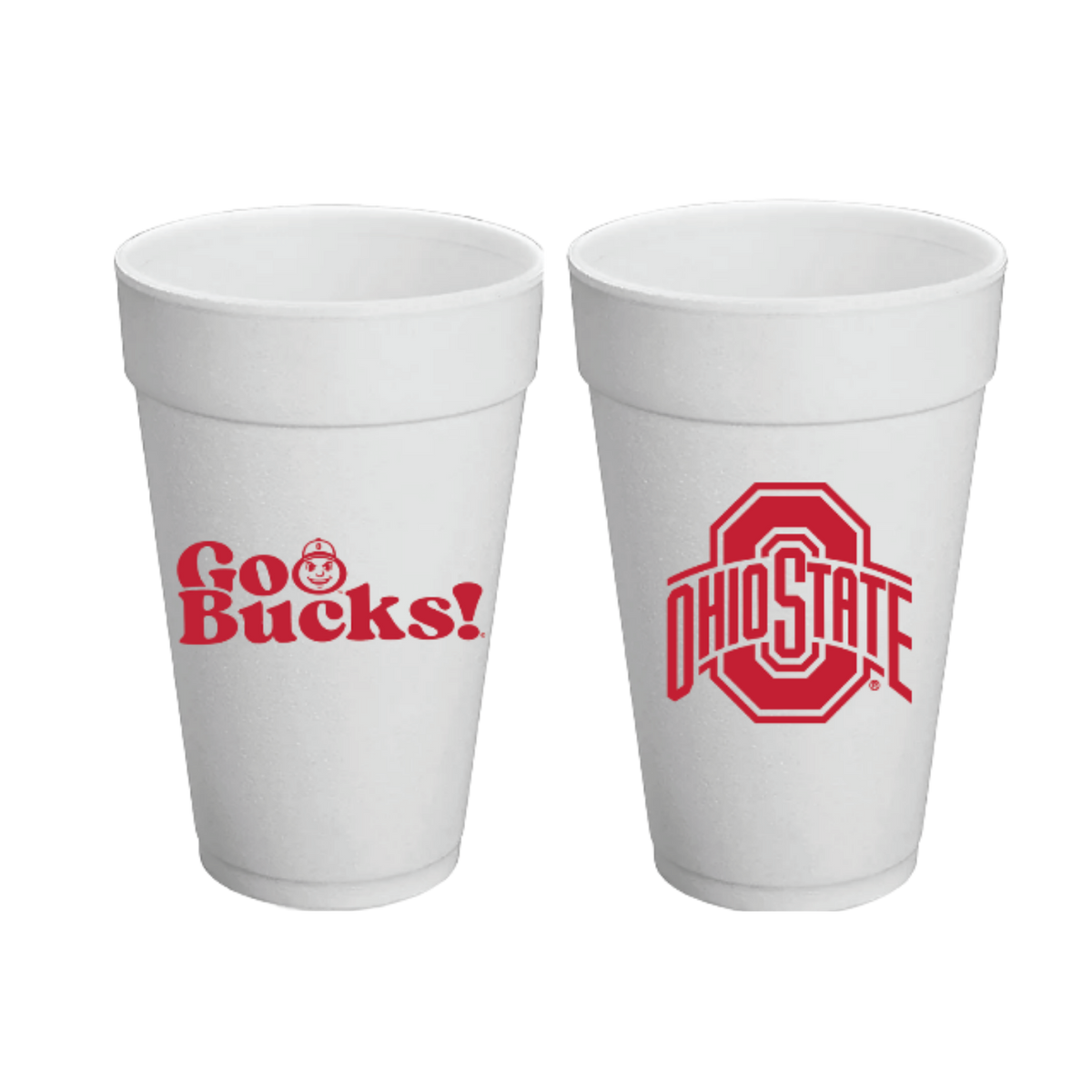 Ohio State Styrofoam Cups Set of 8 - 20 ounces