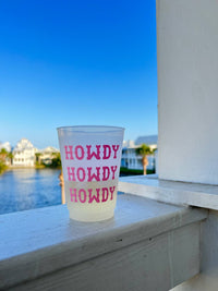 Howdy Pink Repeating Frosted Cups - Rodeo