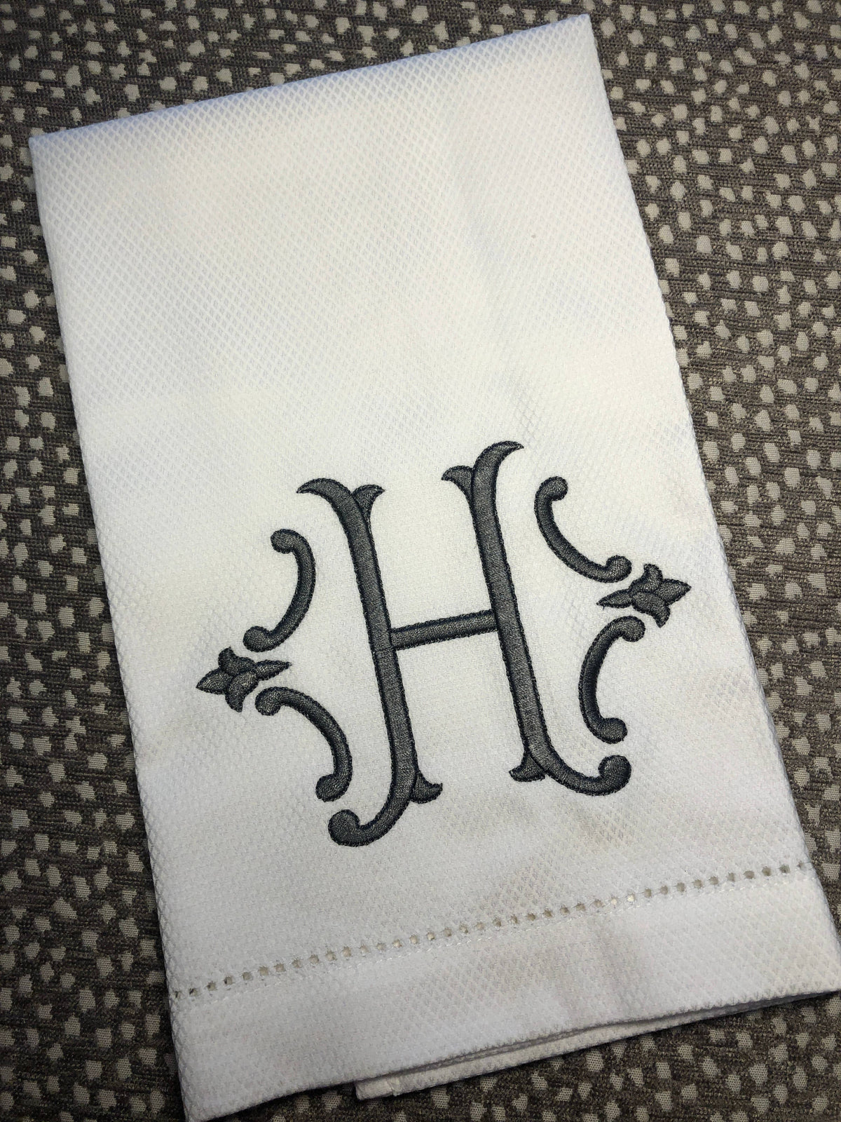 Single Initial Embroidered Hand Towel