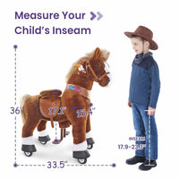 PonyCycle Ride-On Brown Horse | Plush Animal Riding Pony Toy