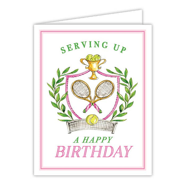 Serving Up A Happy Birthday Tennis Greeting Card