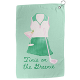 Tinis on the Greenie Golf Towel