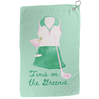 Tinis on the Greenie Golf Towel